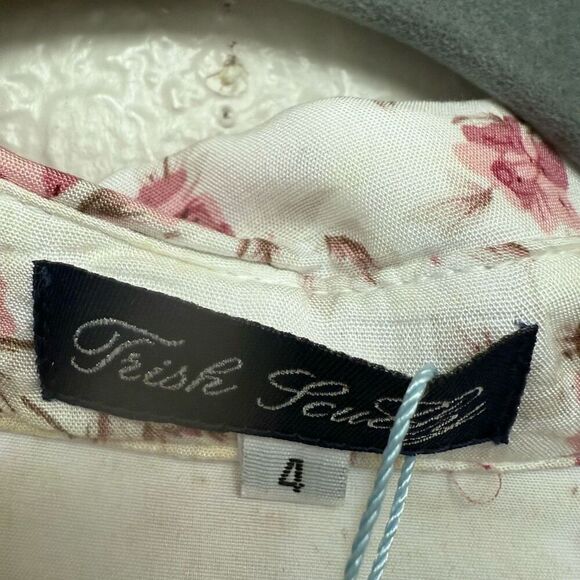 Trish Scully Pink Floral long sleeve mini dress size 4 - Picture 5 of 6